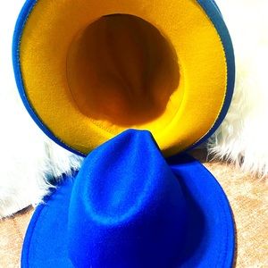 Blue w/ yellow bottom fedora